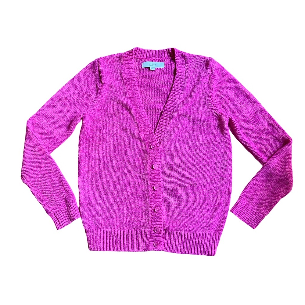 Vibrant Pink Cardigan Sweater